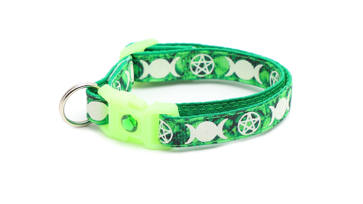 Witch's Familiar on Emerald Cat Collar-8